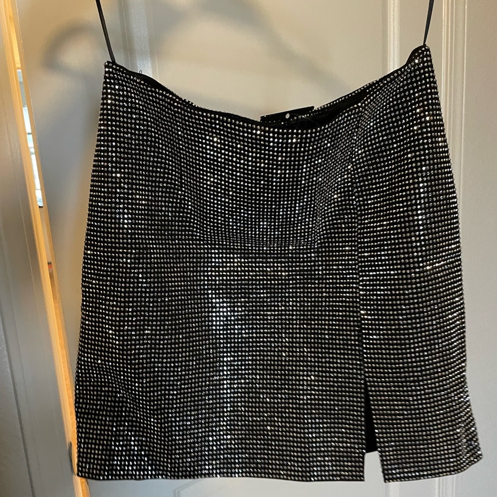 Elegant Black and White Checkered Skirt